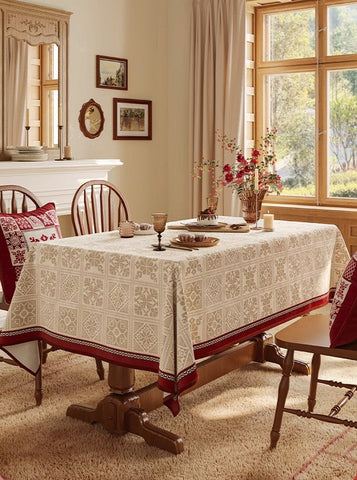 Large Table Cover for Dining Room Table, Holiday Rectangular Tablecloth for Dining Table, Modern Rectangle Tablecloth for Oval Table-ArtWorkCrafts.com