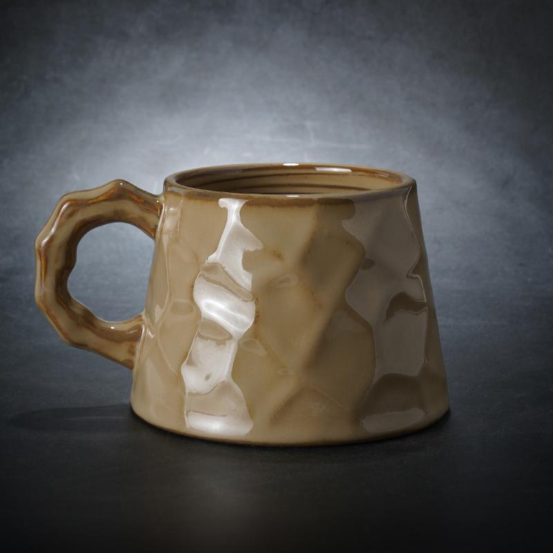 Large Capacity Coffee Cups, Large Tea Cup, Large Pottery Coffee Cup, White Ceramic Coffee Mug, Black Coffee Cup-ArtWorkCrafts.com