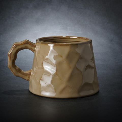 Large Capacity Coffee Cups, Large Tea Cup, Large Pottery Coffee Cup, White Ceramic Coffee Mug, Black Coffee Cup-ArtWorkCrafts.com