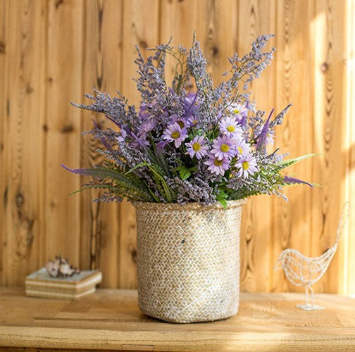 Myosotis Lovegrass, Daisy, Salvia, Beautiful Spring Flower Arrangement for Living Room, Ctreative Modern Artificial Floral for Home Decoration-ArtWorkCrafts.com