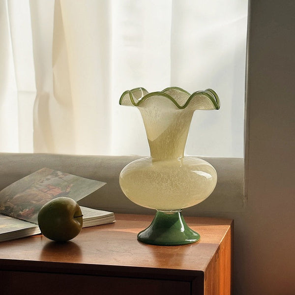 Vintage Glass Flower Vases, Water Holding Flower Vases, Bouquet Flower Vase, Glass Bud Vases, Modern Glass Vases for Flowers-ArtWorkCrafts.com