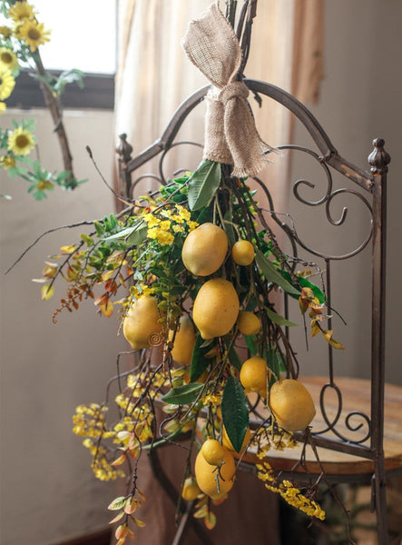 Lemon Branch, Fragrans stems, Fern leaf, Creative Flower Arrangement Ideas for Home Decoration, Unique Artificial Flowers, Simple Artificial Floral for Dining Room Table-ArtWorkCrafts.com