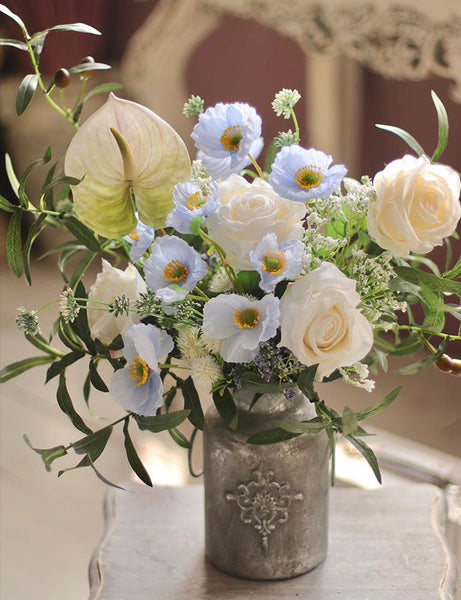 Large Bunch of Romantic Flowers, Table Centerpiece, Beautiful Spring Flower Arrangement for Home Decoration, Real Touch Artificial Floral for Living Room-ArtWorkCrafts.com