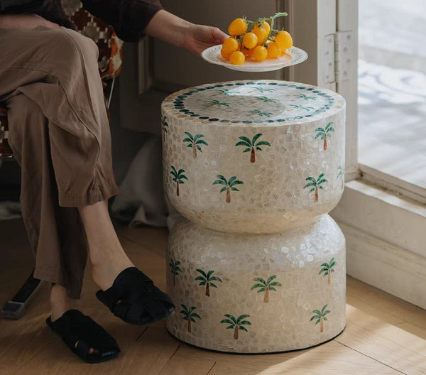 Modern Side Table, Contemporary Side Table, Portable Casual Side Table, Shell Small Sofa Side Table, Contemporary Bedside Table, Bedside Small Side Table, Creative Coffee Table, Elegant Small End Table-ArtWorkCrafts.com