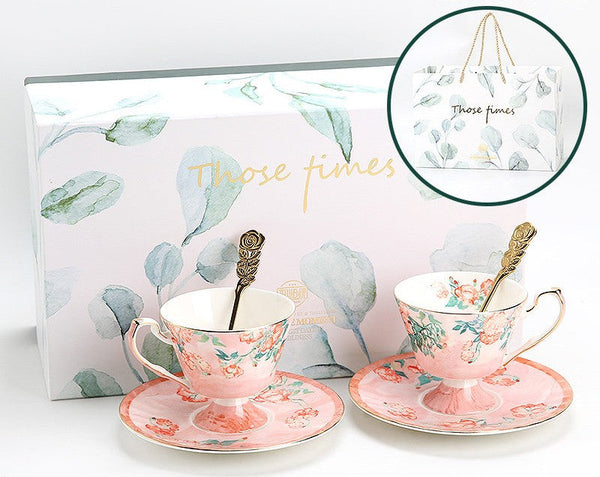 Ceramic Tea Cup Set, Luxury Tea Cup with Saucer, Elegant Coffee Cup, Porcelain Tea cups, British Tea Cup Set, Afternoon Tea Cup with Saucer Set-ArtWorkCrafts.com