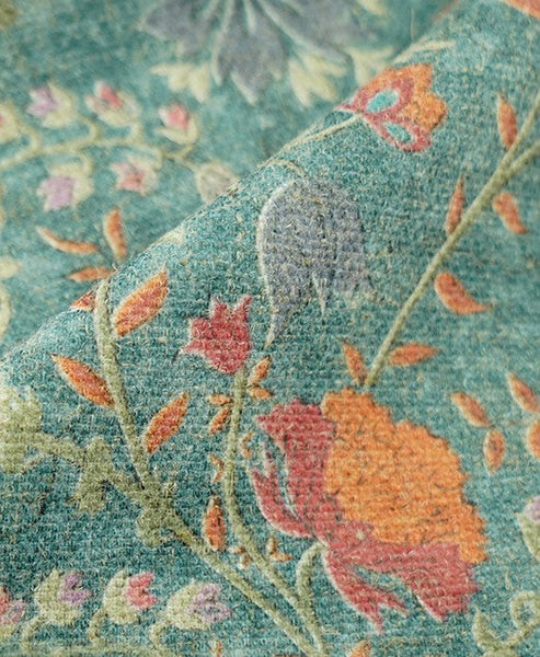 Garden Flowers Pattern Decorative Throw Pillows, Large Green Throw Pillow for Interior Design, Contemporary Square Modern Throw Pillows for Couch-ArtWorkCrafts.com