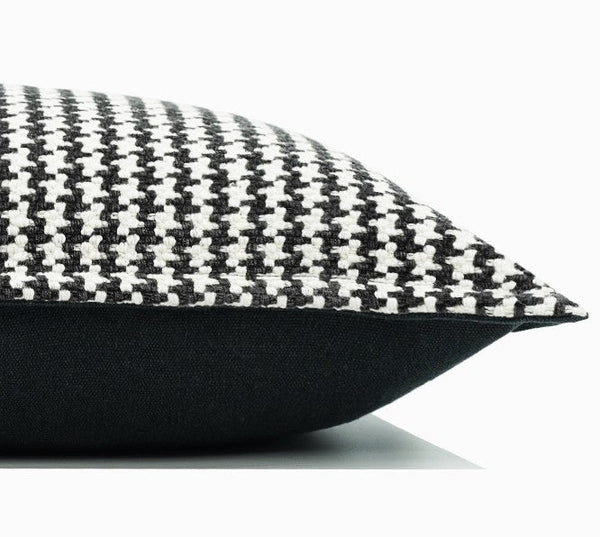 Chequer Modern Sofa Pillows, Large Black and White Decorative Throw Pillows, Contemporary Square Modern Throw Pillows for Couch, Abstract Throw Pillow for Interior Design-ArtWorkCrafts.com
