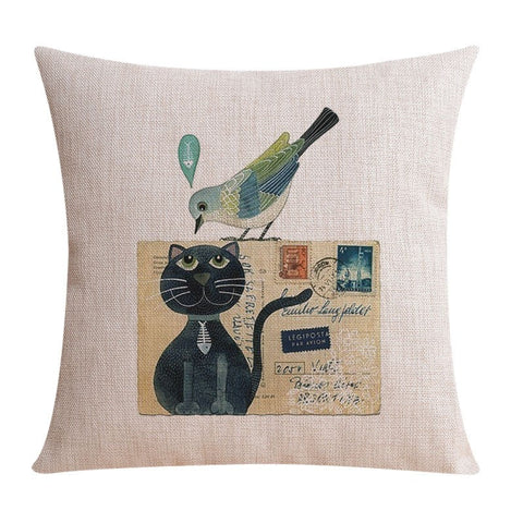 Large Decorative Pillow Covers, Decorative Sofa Pillows for Children's Room, Love Birds Throw Pillows for Couch, Singing Birds Decorative Throw Pillows-ArtWorkCrafts.com
