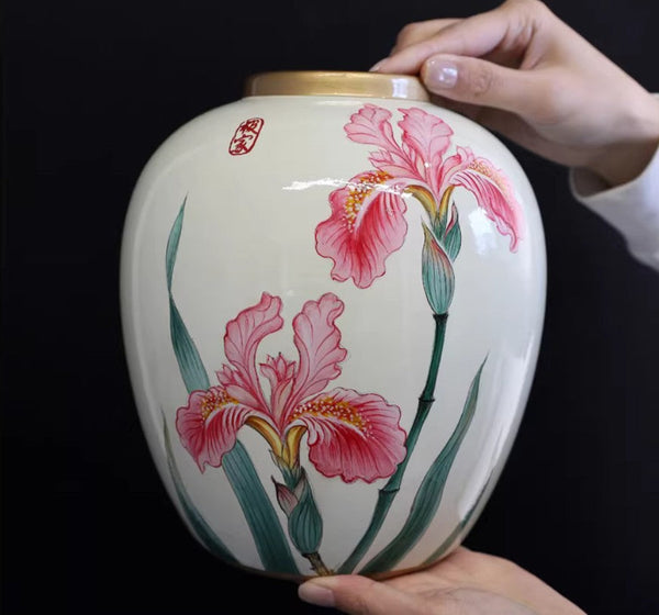 Centerpiece Ceramic Bouquet Vases, Handmade Modern Flower Vase, Large Flower Vases on Dining Table, Porcelain Flower Vases-ArtWorkCrafts.com