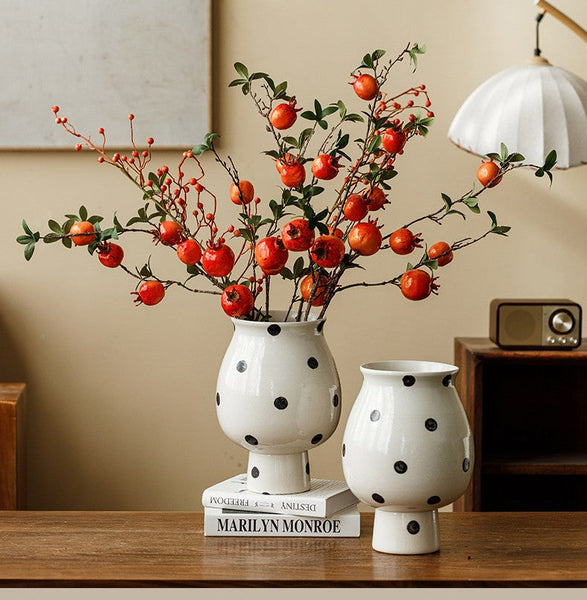 Small Flower Vases on Table, Handmade Water Holding Flower Vase, Ceramic Bud Vases, Modern Porcelain Flower Vases-ArtWorkCrafts.com