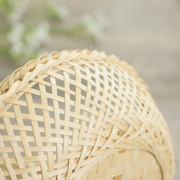 Lovely Cute Picnic Food Basket, Bamboo Basket for Food, Natural Fruit Basket Kitchen Storage Baskets, Natural Hand-woven Bamboo Basket-ArtWorkCrafts.com