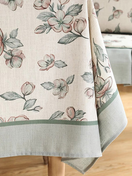 Peach Blossom Table Cover, Rectangular Tablecloth for Dining Table, Extra Large Modern Tablecloth, Square Linen Tablecloth for Coffee Table-ArtWorkCrafts.com
