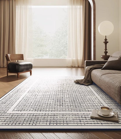 Mid Century Modern Rugs for Bedroom, Large Modern Rugs for Living Room, Contemporary Abstract Rugs under Dining Room Table