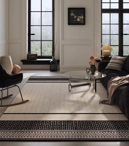 Bedroom Modern Rugs, Large Modern Rugs for Living Room, Dining Room Geometric Area Rugs, Contemporary Modern Rugs for Office-ArtWorkCrafts.com