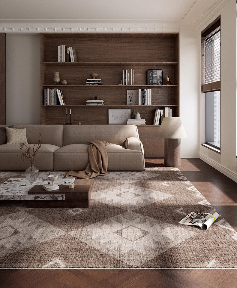 Large Modern Rugs for Living Room, Contemporary Abstract Rugs under Dining Room Table, Mid Century Modern Rugs for Bedroom-ArtWorkCrafts.com