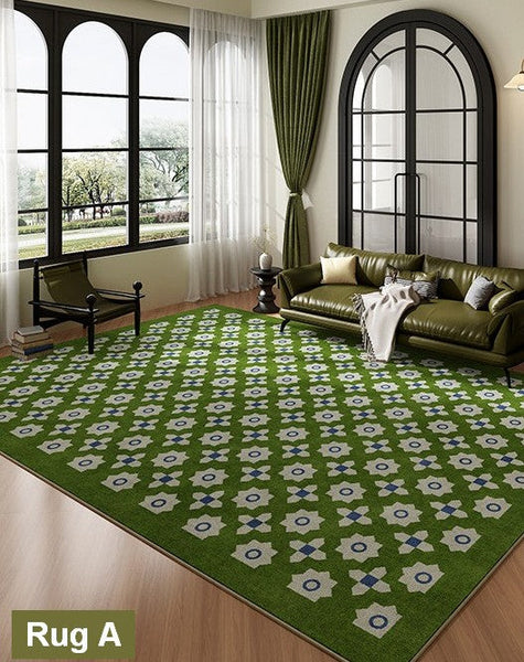 Minimalist Modern Rugs for Bedroom, Colorful Absract Rugs for Living Room, Mid Century Modern Rugs, Colorful Geometric Rugs for Dining Room-ArtWorkCrafts.com