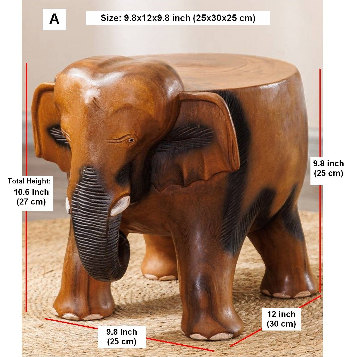 Handmade Solid Wood low Stool, Elephant Wooden Stool, Elephant Sofa Stool, Dining Table Stool, Creative Shoe-changing Stool-ArtWorkCrafts.com