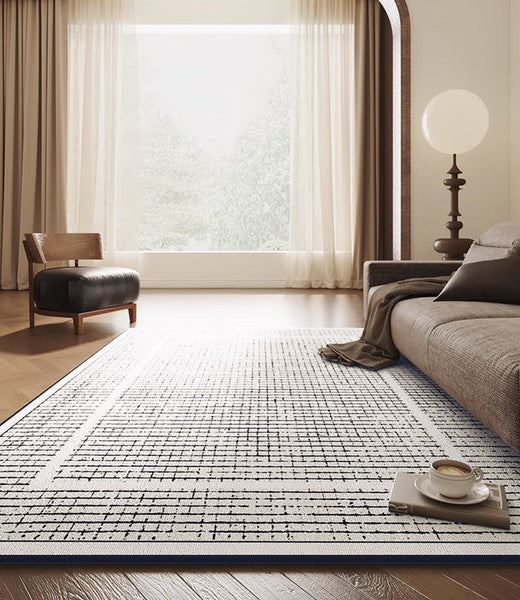 Mid Century Modern Rugs for Bedroom, Large Modern Rugs for Living Room, Contemporary Abstract Rugs under Dining Room Table-ArtWorkCrafts.com