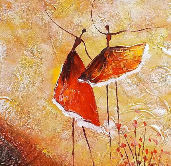 Modern Acrylic Painting, Ballet Dancer Painting, Bedroom Canvas Painting, Original Painting, Abtract Painting for Sale