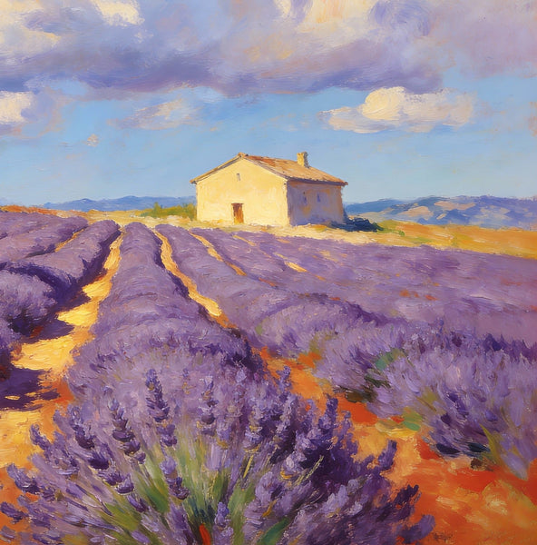 Original Small Paintings on Canvas, Provence lavender fields, Hand Painted Canvas Art, Small Landscape Paintings, Small Paintings on Canvas-ArtWorkCrafts.com