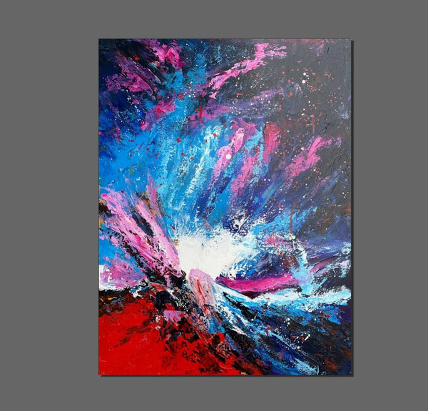 Abstract Paintings Behind Sofa, Contemporary Canvas Wall Art, Buy Paintings Online, Acrylic Paintings for Bedroom, Palette Knife Canvas Art-ArtWorkCrafts.com