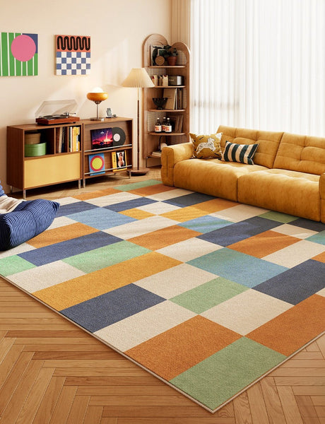Unique Modern Living Room Rug Ideas, Geometric Carpets for Living Room, Abstract Modern Rugs, Colorful Contemporary Area Rugs, Modern Carpets for Bedroom