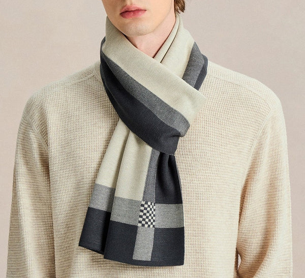 Business Casual Scarf for Men, Formal Men Scarf Styles, Men's Winter Scarves, Long Wool Man Scarf, Fashion Men Scarf, Unique Gifts for Men, Men's Wool Scarf Winter
