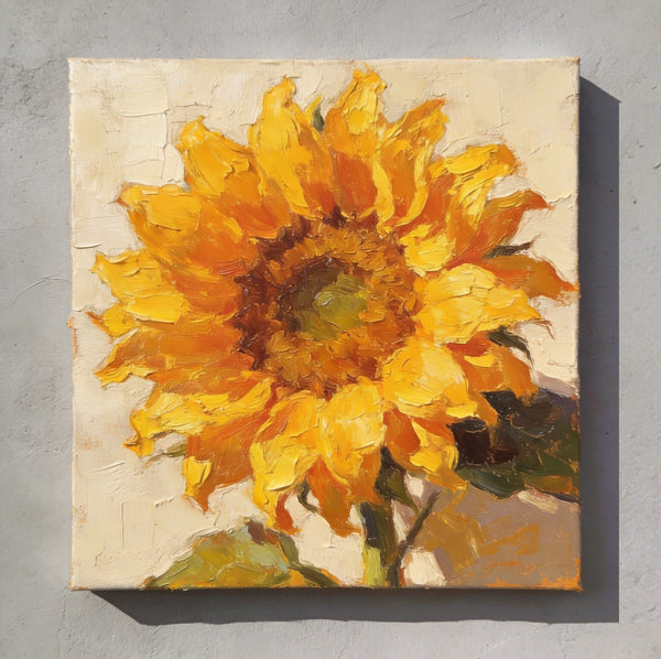 Hand Painted Canvas Art, Small Canvas Artwork, Sunflowers Still Life Painting, Original Flower Paintings, Buy Small Artwork Online-ArtWorkCrafts.com