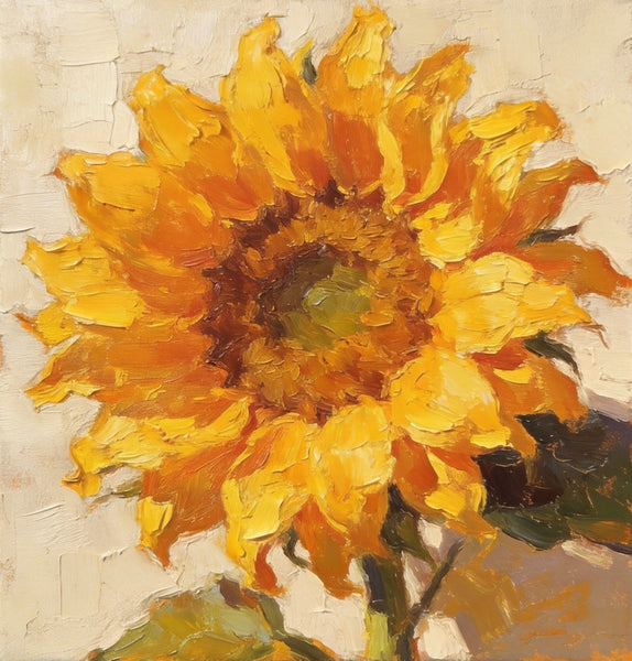 Hand Painted Canvas Art, Small Canvas Artwork, Sunflowers Still Life Painting, Original Flower Paintings, Buy Small Artwork Online-ArtWorkCrafts.com