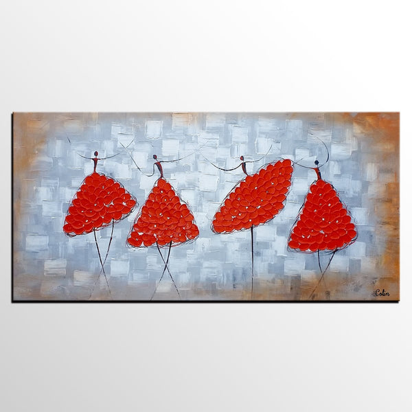 Modern Canvas Painting for Sale, Impasto Painting, Acrylic Abstract Painting, Ballet Dancer Painting, Modern Paintings, Paintings for Dining Room-ArtWorkCrafts.com