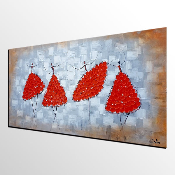 Modern Canvas Painting for Sale, Impasto Painting, Acrylic Abstract Painting, Ballet Dancer Painting, Modern Paintings, Paintings for Dining Room-ArtWorkCrafts.com