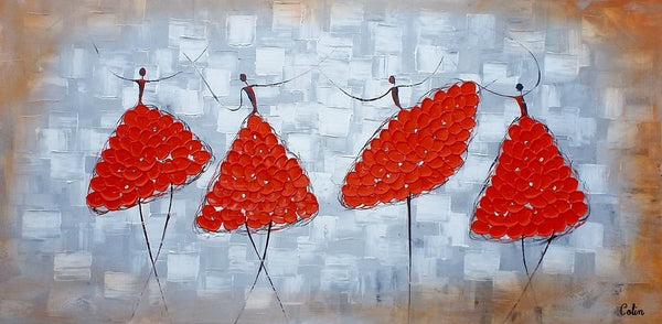 Modern Canvas Painting for Sale, Impasto Painting, Acrylic Abstract Painting, Ballet Dancer Painting, Modern Paintings, Paintings for Dining Room-ArtWorkCrafts.com