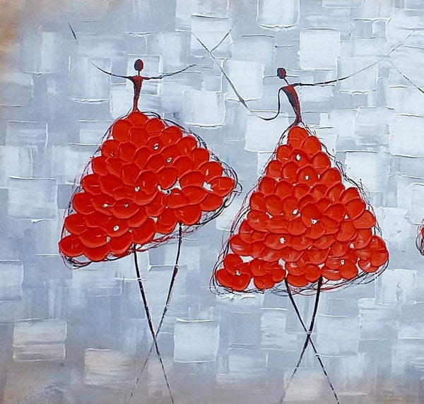 Modern Canvas Painting for Sale, Impasto Painting, Acrylic Abstract Painting, Ballet Dancer Painting, Modern Paintings, Paintings for Dining Room-ArtWorkCrafts.com