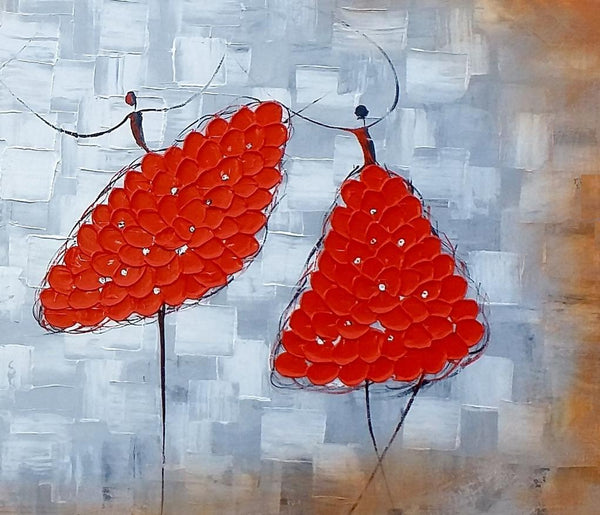 Modern Canvas Painting for Sale, Impasto Painting, Acrylic Abstract Painting, Ballet Dancer Painting, Modern Paintings, Paintings for Dining Room-ArtWorkCrafts.com