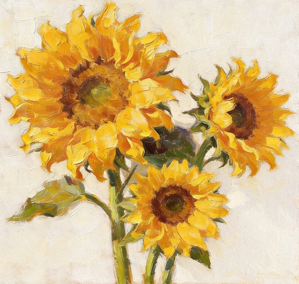 Still Life Painting, Hand Painted Canvas Art, Blooming Sunflowers, Small Canvas Artwork, Original Flower Paintings, Buy Small Paintings Online-ArtWorkCrafts.com