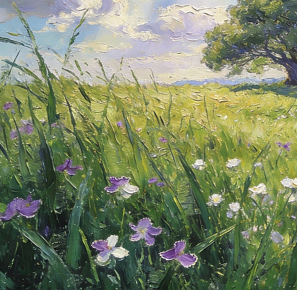 Morning on the Grassland, Small Landscape Paintings, Small Oil Paintings on Canvas, Original Oil Paintings, Small Paintings on Canvas, Hand Painted Canvas Art-ArtWorkCrafts.com