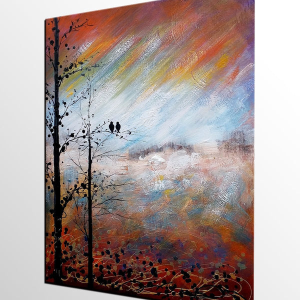 Love Birds Painting, Simple Abstract Painting, Landscape Acrylic Painting, Acrylic Canvas Painting, Bedroom Wall Art Paintings, C