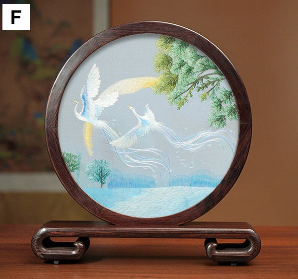 Exclusive Business Presents, Flower and Birds Silk Embroidery Ornaments, Creative Birthday Gift, Premium Souvenir, Traditional Chinese Suzhou Silk Embroidery-ArtWorkCrafts.com
