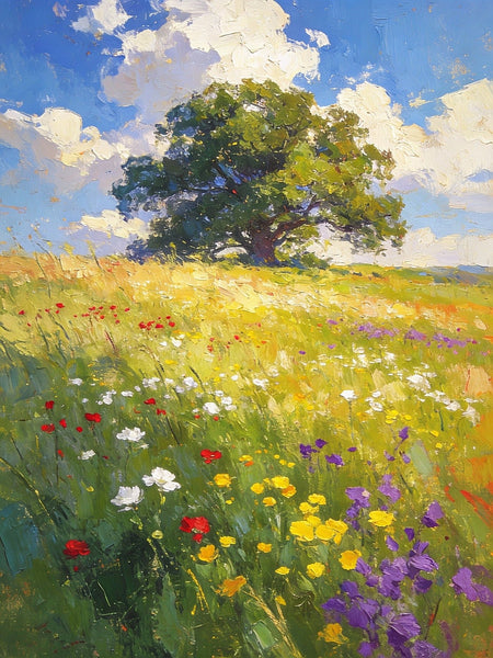 Spring Awakens the Wild, Landscape Oil Paintings, Original Small Paintings on Canvas, Heavy Texture Oil Paintings, Small Paintings on Canvas, Hand Painted Canvas Art-ArtWorkCrafts.com