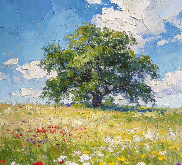 Summer Meadow, Wildflowers in the Open Air, Original Artwork Small Paintings, Heavy Texture Wall Art Paintings, On Canvas Small Paintings, Hand Painted Canvas Art-ArtWorkCrafts.com