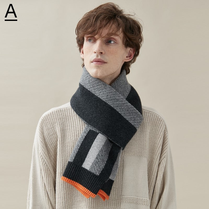 Casual Scarf Men, Business Wool Scarf for Gentleman, Men's Winter Scarf, Men's Wool Scarf Winter, Modern Fashion Scarf, Formal Men Scarf Styles, Pure Wool Scarf-ArtWorkCrafts.com