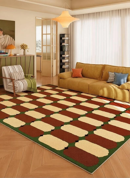 Geometric Modern Rugs, Mid Century Contemporary Rugs, Modern Living Room Rug Ideas, Colorful Area Rugs for Dining Room-ArtWorkCrafts.com