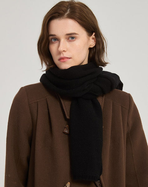 Winter Wool Scarf, Casual Scarf for Women, Birthday Gift for Girl, Modern Wool Scarf for Women, Black Soft Cashmere Scarf for Women, Cold Weather Scarves