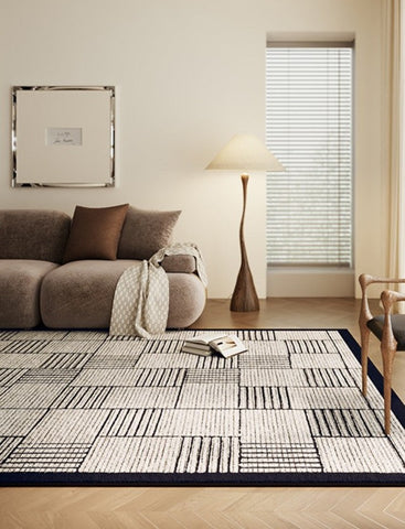 Living Room Contemporary Modern Rugs, Modern Rugs for Dining Room, Large Abstract Geometric Modern Rugs, Bedroom Modern Rugs-ArtWorkCrafts.com