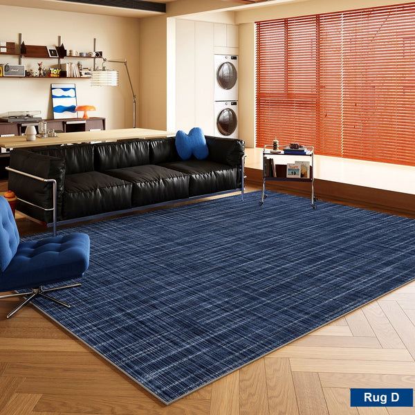 Blue Modern Rugs for Dining Room, Bedroom Modern Floor Carpet, Mid Century Area Rugs, Contemporary Modern Living Room Rug Ideas-ArtWorkCrafts.com