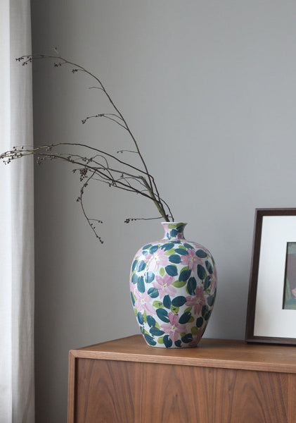 Unique Handmade Modern Flower Vase, Large Porcelain Vases for Modern Home Decor, Centerpiece Ceramic Bouquet Vases, Contemporary Vases on Dining Table-ArtWorkCrafts.com