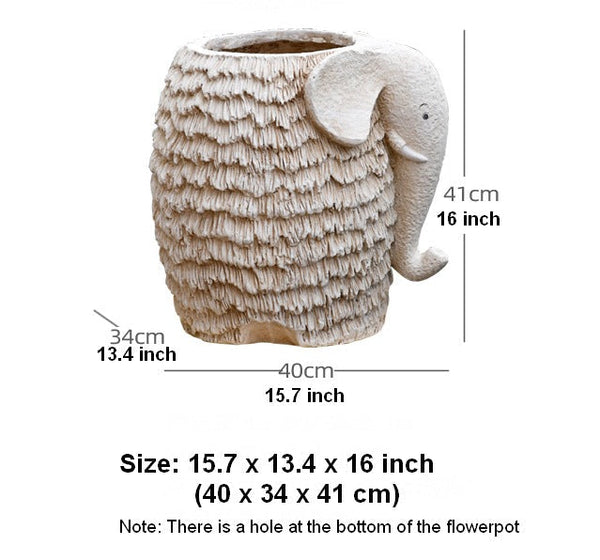 Unique Garden Flowerpot, Large Elephant Flowerpot, Resin Statue for Garden, Modern Animal Statue for Garden Ornaments, Villa Outdoor Decor Gardening Ideas-ArtWorkCrafts.com