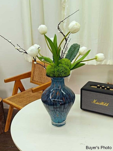 Handmade Liuli Vases, Centerpiece Vases on Table, Colored Glaze Vase for Modern Home Decor, Glass Bud Vases, Bouquet Flower Vase-ArtWorkCrafts.com