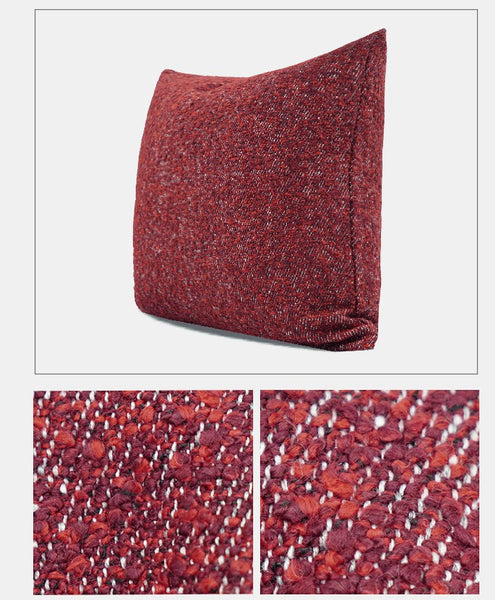 Large Abstract Throw Pillows for Couch, Contemporary Throw Pillow for Living Room, Red Modern Square Pillows, Modern Sofa Throw Pillows-ArtWorkCrafts.com