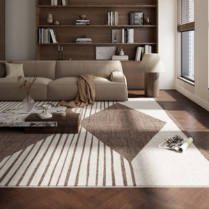 Geometric Modern Rug Placement Ideas for Bedroom, Contemporary Modern Rugs for Dining Room, Mid Century Modern Rugs for Living Room-ArtWorkCrafts.com